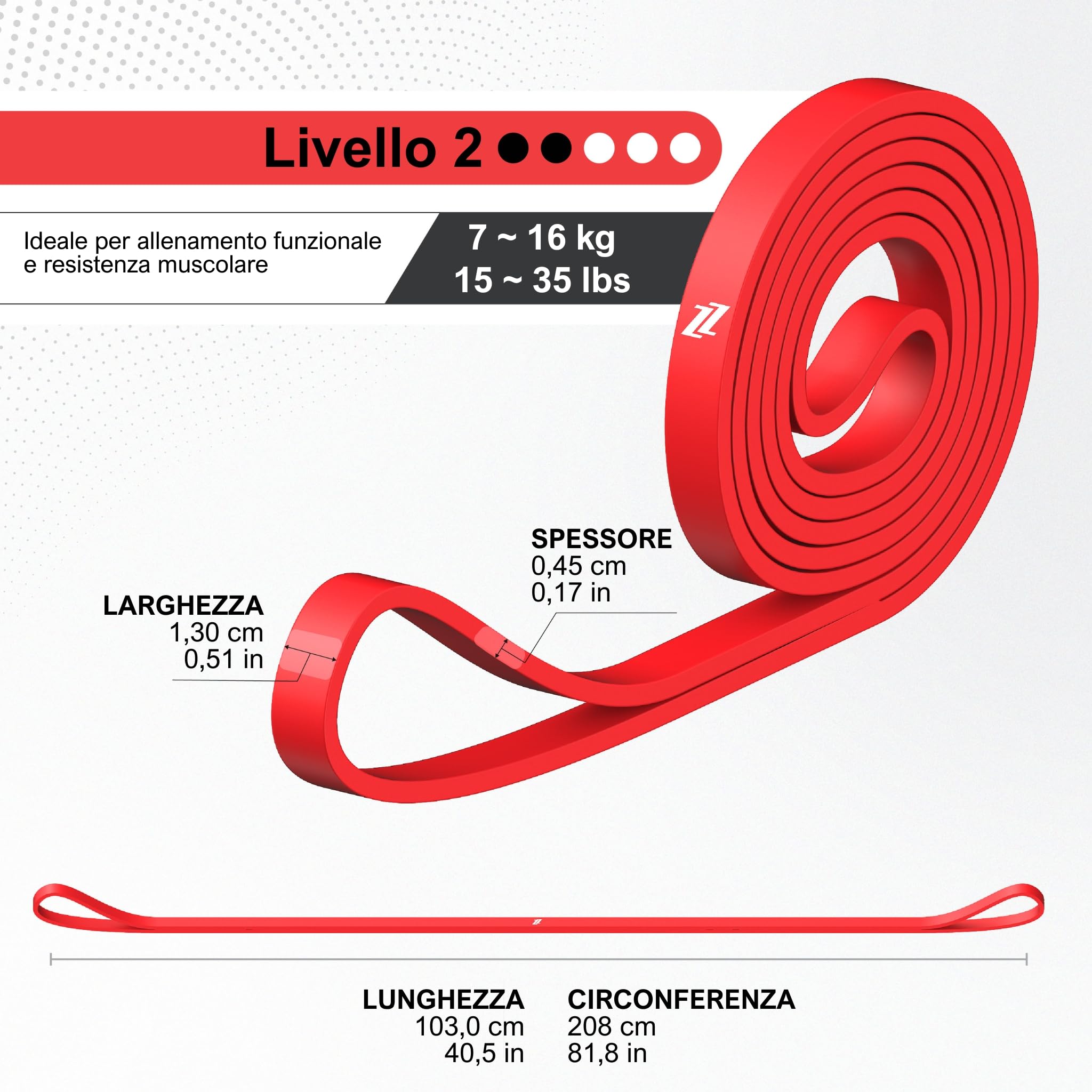 Fascia Elastica per Muscolazione e Fitness | Lattice Naturale e Resistenza Premium | Allenamento a Casa, Palestra o all'Aperto | Esercizi Multipli per Uomini e Donne