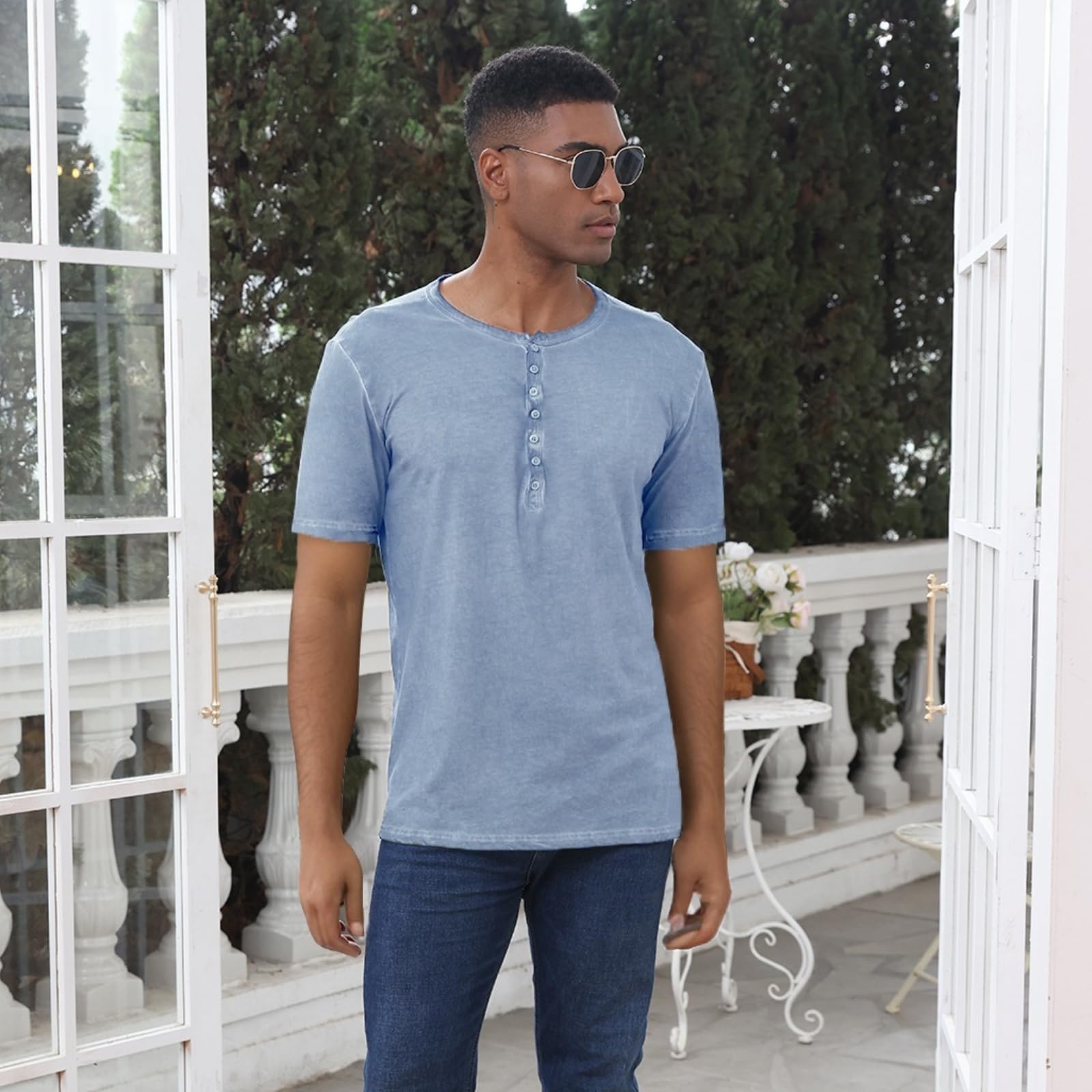 YawYews Maglia Manica Lunga Uomo Maglietta Cotone Uomo T Shirt Manica Lunga Aderente Lunghe Vintage retrò M-3XL