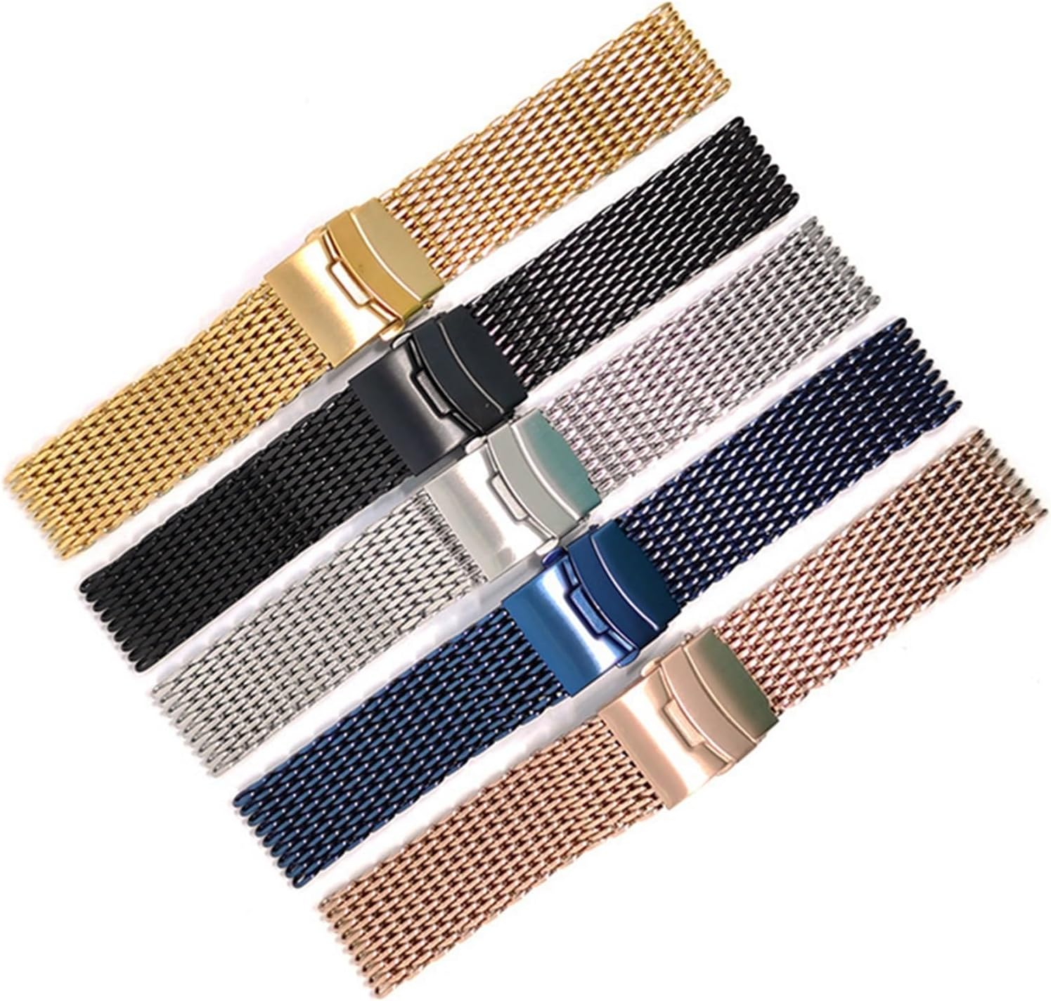 SDFFGHJ 4.0mm Thickness Unique Stylish Rough Shark Mesh Strap Stainless Steel Watch Band Metal Bracelet 18 20 22 24 26mm