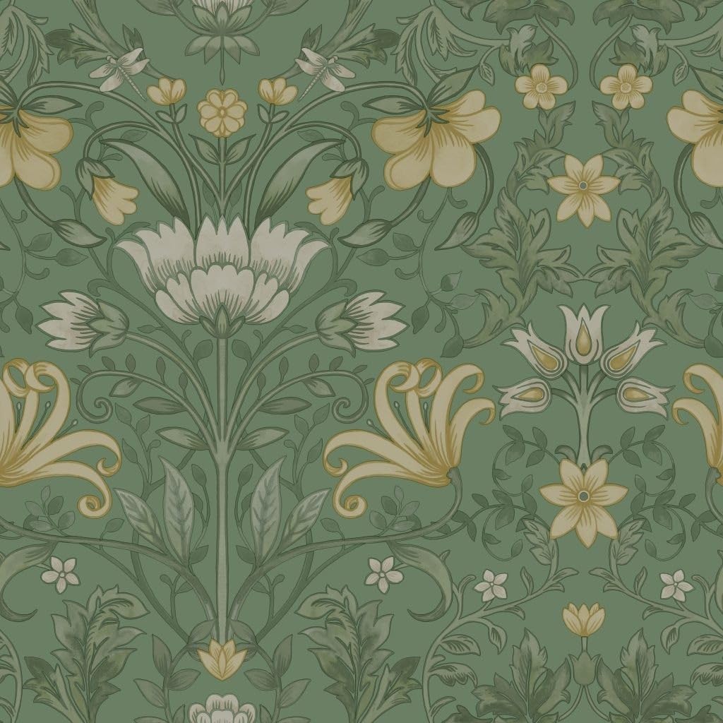 Holden Décor Vintage Floral Wallpaper - Green - Paper - 53cm