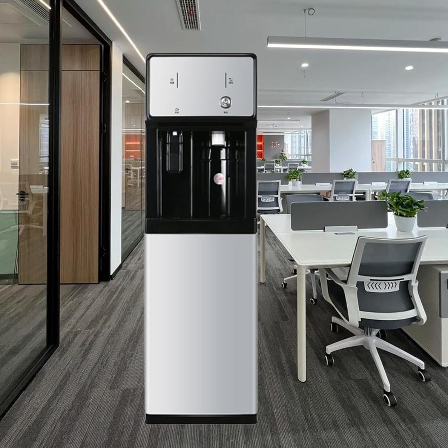 Jbknan One Color Freestanding Mains Fed Unit Floor Loading Water Dispenser,Water Cooler/Water Dispenser Directly Connected To The Water Source,Hot & Cold Water,Suitable For Home,Office,Coffee