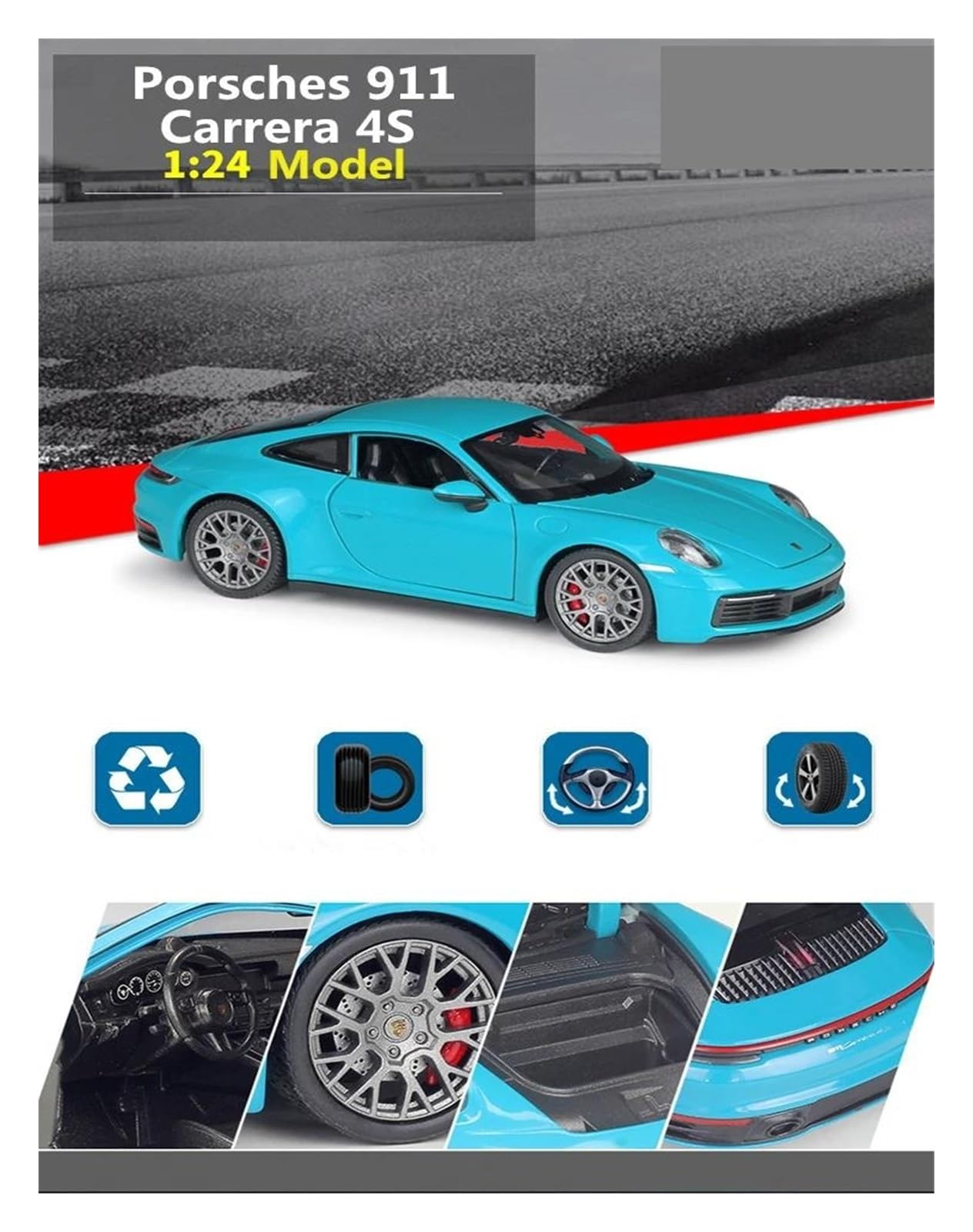 Amazon.co.jp: ダイキャストカー 1 24 ポルシェ 911 カレラ 4S 合金