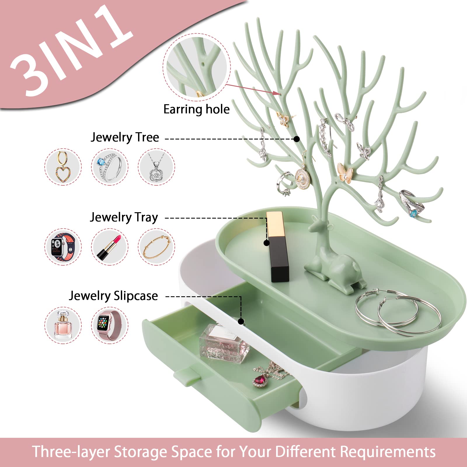 SOFFEE DESIGN Plateau à Bijoux En Forme De Bois De Cerf