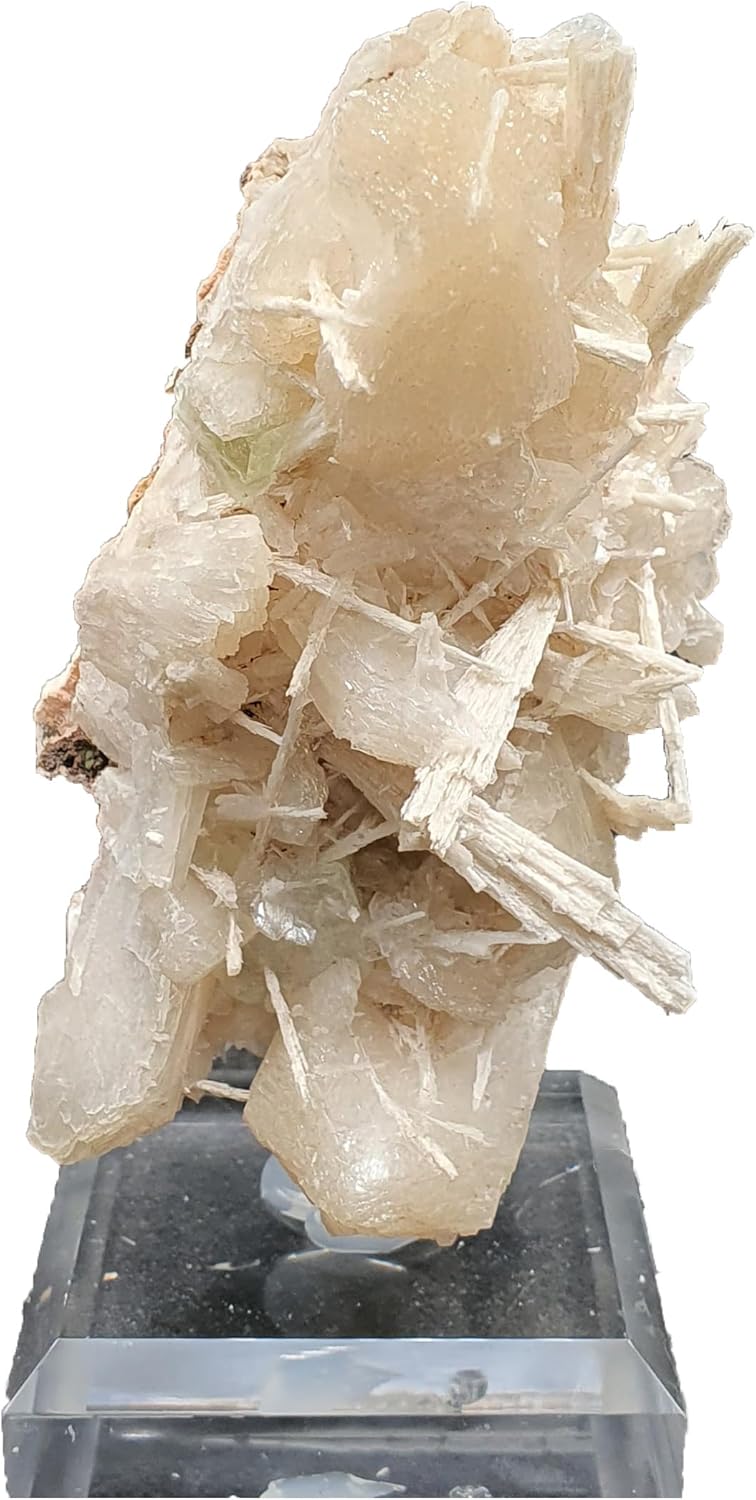Scolecite on Stilbite and Apophyllite India Mineral,35675