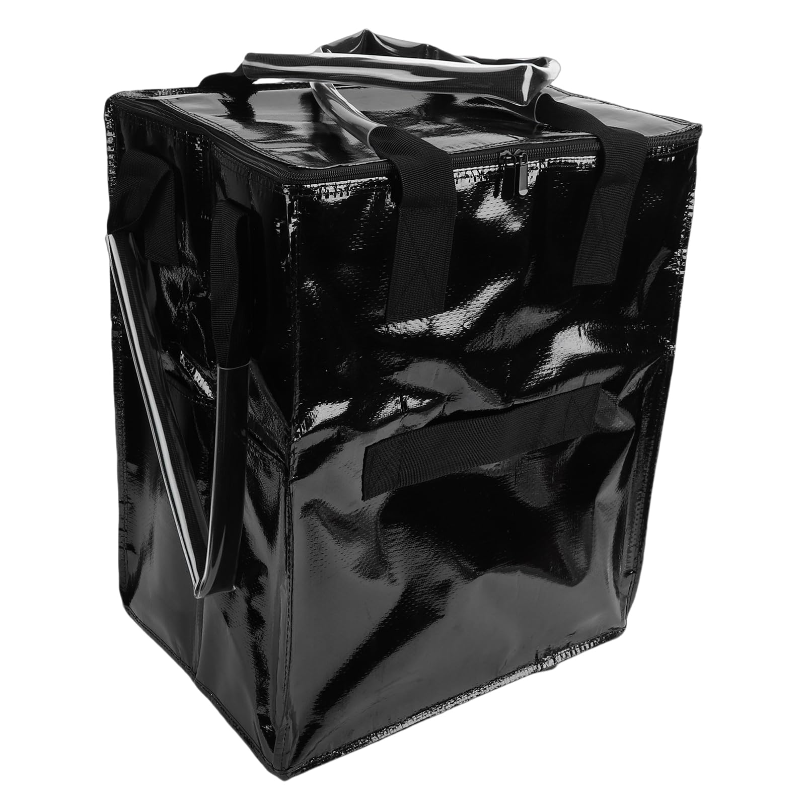Grocery Bag On Wheels, Collapsible Shopping Tote with 4 Sturdy 360° Rotating Wheels, Foldable Design for Laundry Camping Moving (Black)