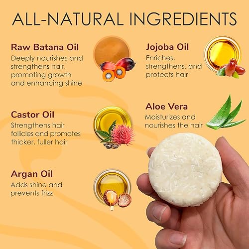 Miniatura 5 de Relaxcation AUTHENTIC - Barra de champú sólido para el crecimiento del cabello, hidrata el cabello, mejora la salud del cuero cabelludo, hecho a