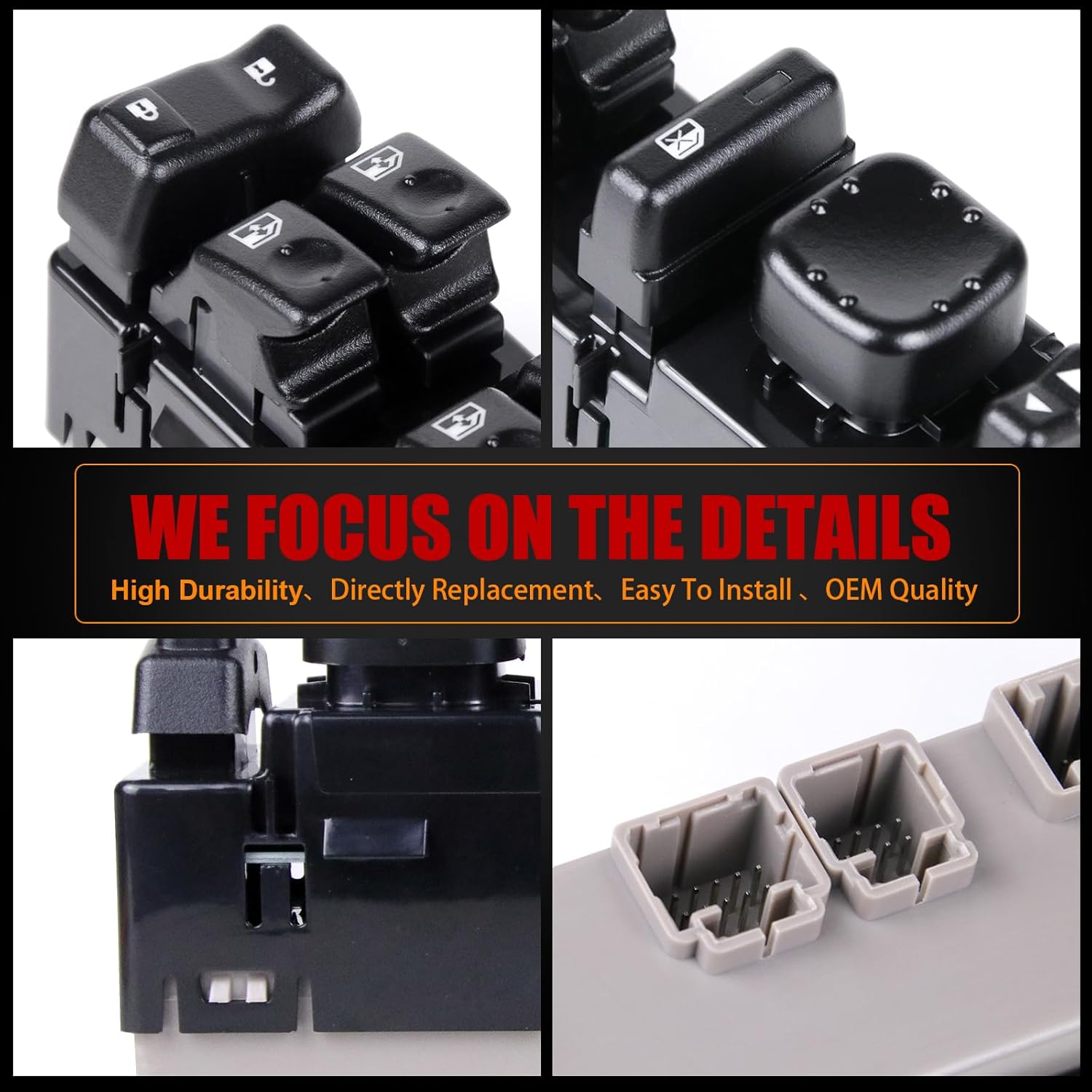 15883323 Driver Side Master Power Window Switch & Panel 15883323 Compatible with Chevy GMC Models 2003-2007 Escalade Avalanche Silverado Suburban Tahoe Sierra Yukon Replace DWS-220