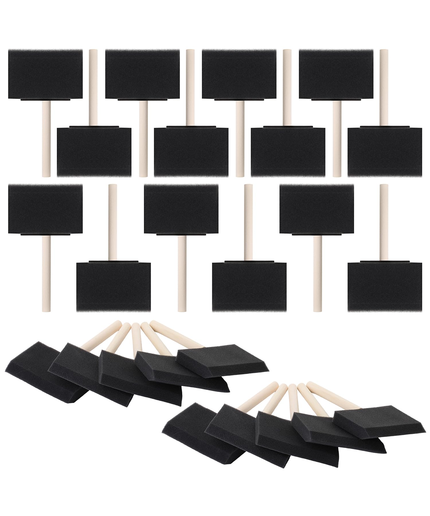 Bates Foam Paint Brushes, 4-Inch, 24 Pack - Sponge Brushes for Painting, Staining, and Mod Podge