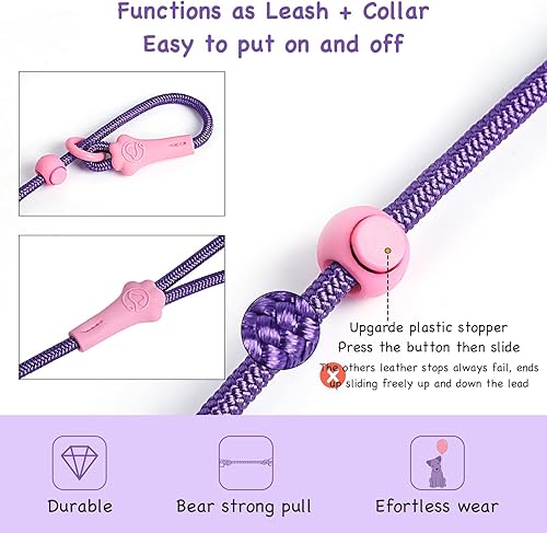 Miniatura 10 de Correa ligera de entrenamiento para perros de 6 pies, correa antideslizante duradera para perros, cuerda clásica para perros, correa antideslizante