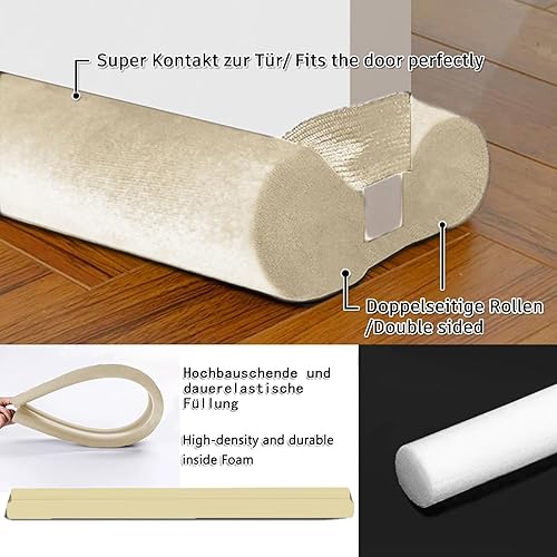 Miniatura 9 de Tope de puerta para puertas de 29 a 35 pulgadas, sin adhesivo, para parte inferior de la puerta, bloqueador de corrientes de aire debajo de la