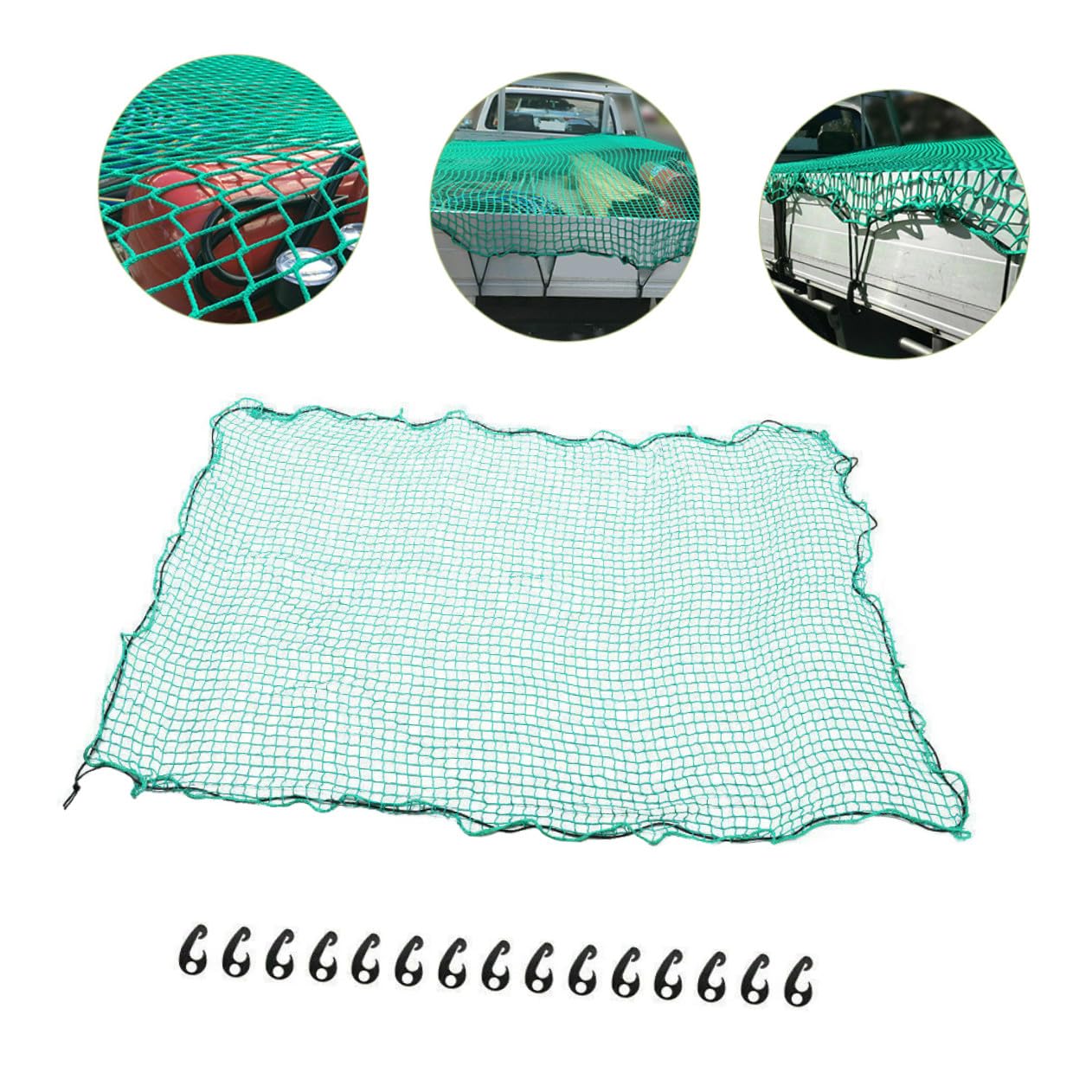 ifundom Rete Carico Pickup Truck in Nylon Resistente con Corde Elastiche e Ganci Rete Cargo Pesante per Letto Camion Protezione Sicura per Trasporto Merci