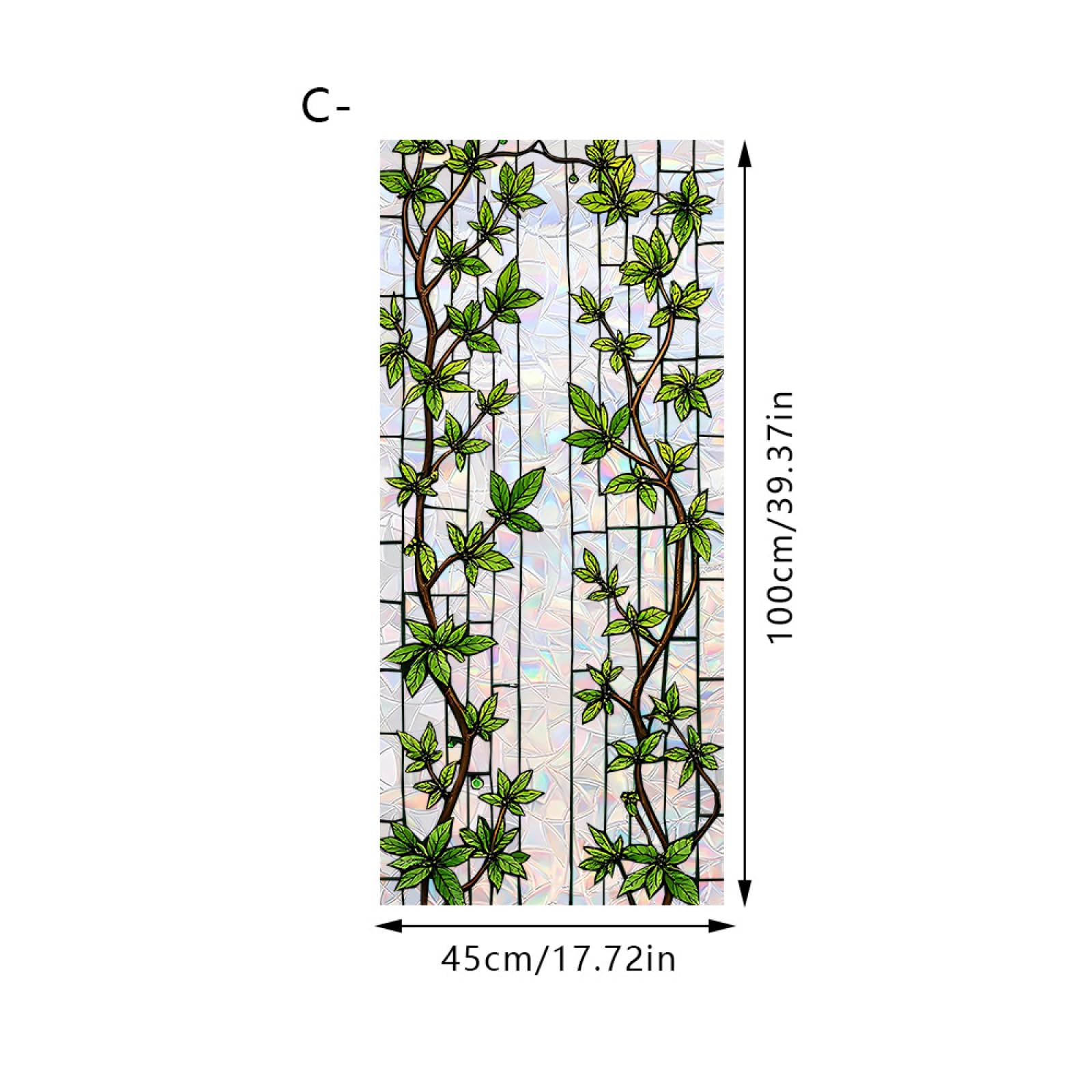 Folia okienna 45 x 100 cm, zielona folia na szkło, przyciemniająca, samoprzylepna, ochrona przed promieniowaniem UV, ochrona prywatności okien do domu/biura