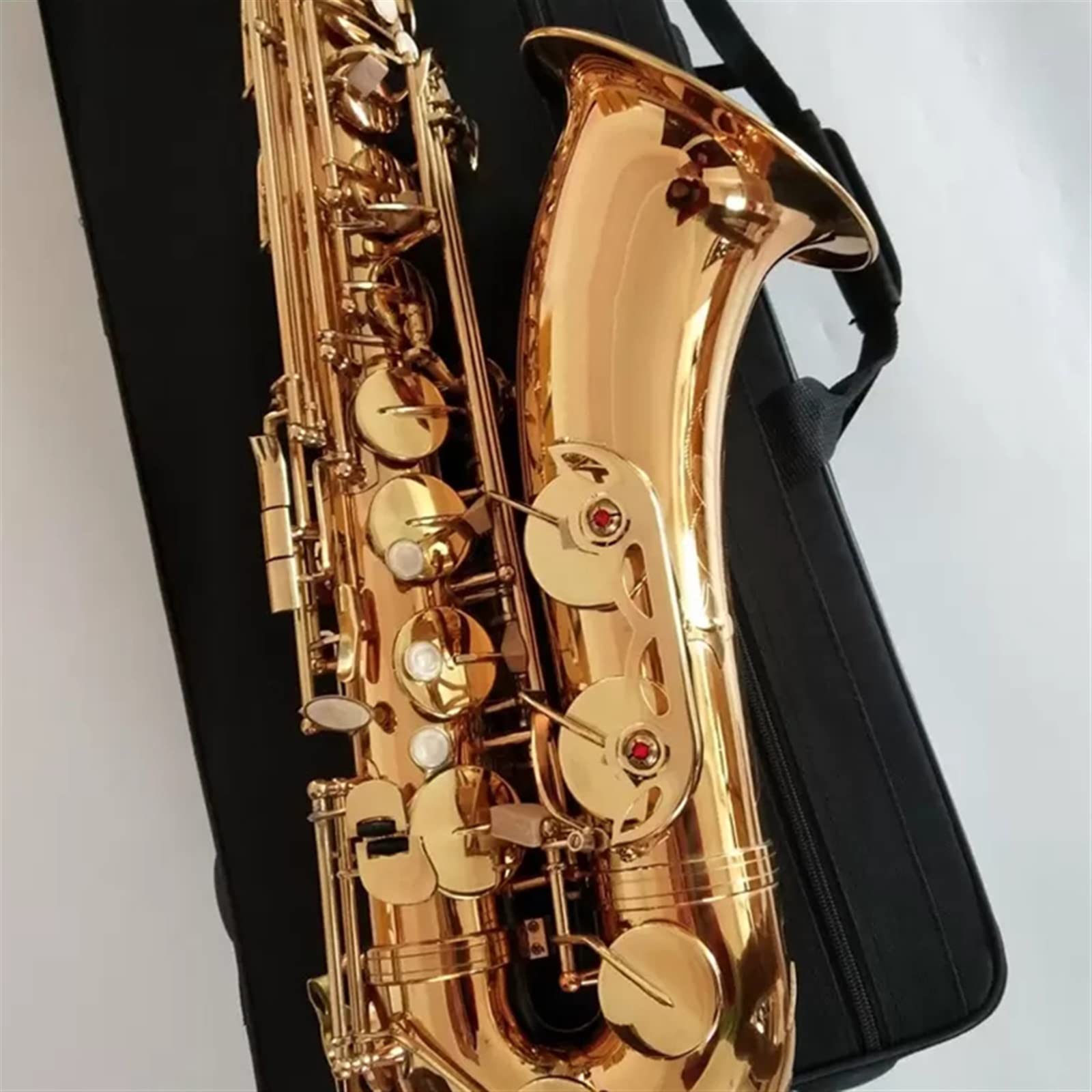 Saxofones B-Tune Saxofón Tenor Profesional Latón Chapado En Oro Tono De Grado Profesional Sax