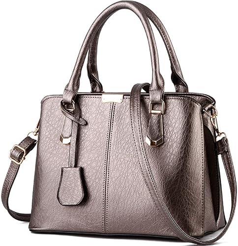 Vista 10 de XingChen Bolsos y bolsos de mano para mujer, bolso de mensajero de moda para mujer, de piel sintética, con asa superior, bolso de hombro 2-Rosa