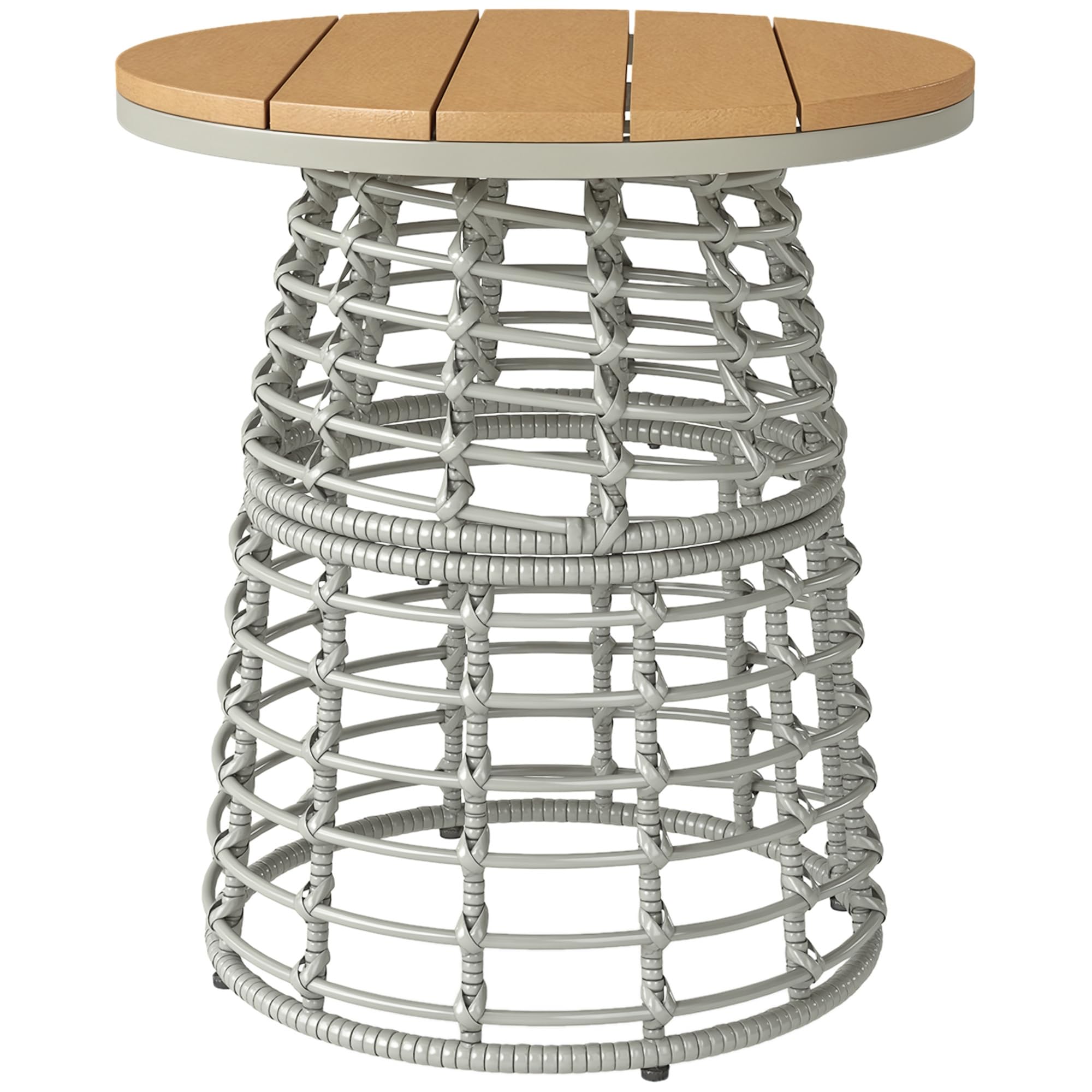 Table basse de jardin Outsunny en résine aspect rotin et plateau composite chic