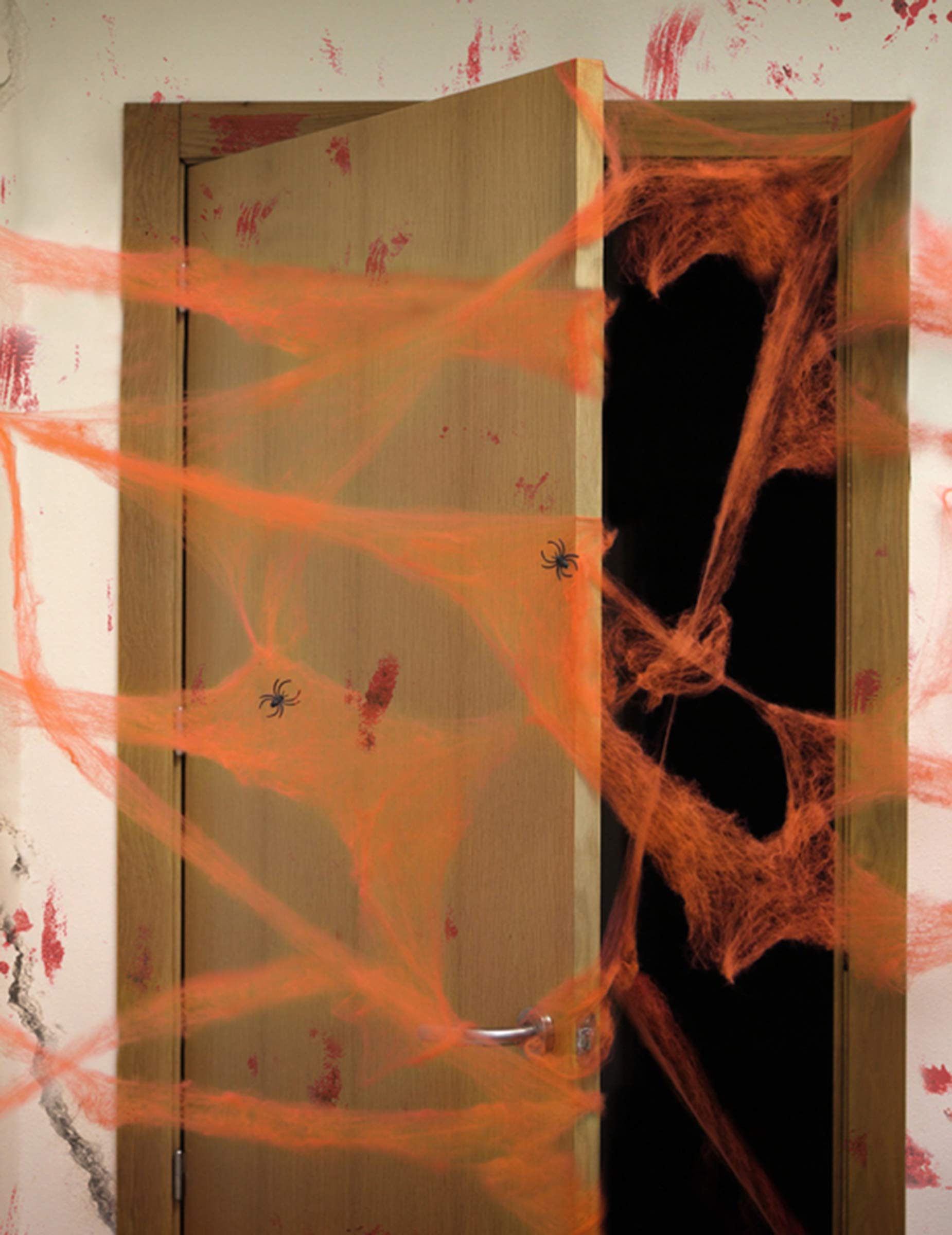 Rubies Spider Web With Spiders 20G Halloween Orange