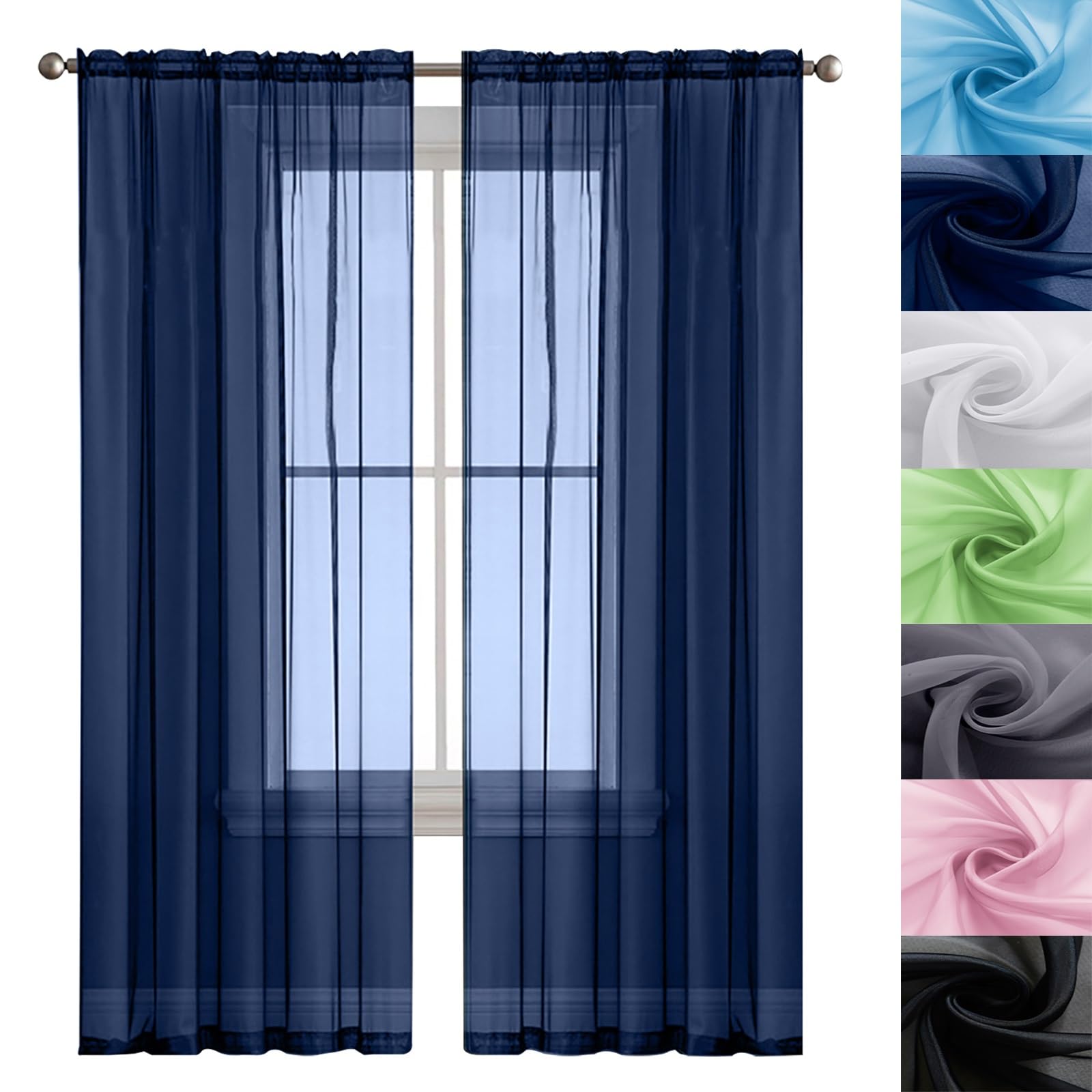 GAIFNAG Solid Thermal Insulated Blackout Curtains 130 x 130 cm Drop Eyelet, Lightweight, Thermal Insulated Pleated Curtains & Drapes for Apartment/Hotel Dorm, Navy Blue