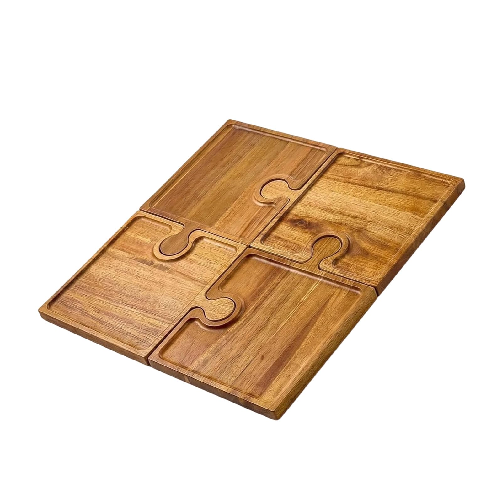 Elegante juego de platos de madera resistentes, perfectos para entretener a invitados, fiestas, eventos y reuniones, platos funcionales y ecológicos