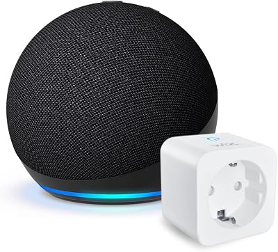 Echo Dot (5ª generazione) | Antracite + WiZ Presa intelligente, compatibile con Alexa – Kit di base per Casa Intelligente