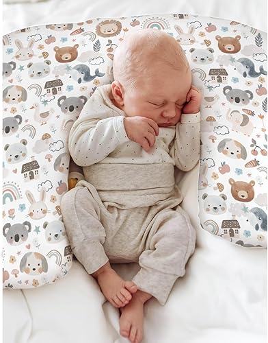 Miniatura 4 de Fundas de almohada de lactancia de bebé con diseño bohemio de acuarela para niño y niña, oso, león, koala, conejo, fundas de almohada de lactancia