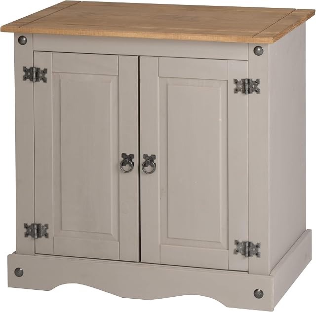 Corona Grey Wax 2 Door Small Sideboard, Mexican Pine