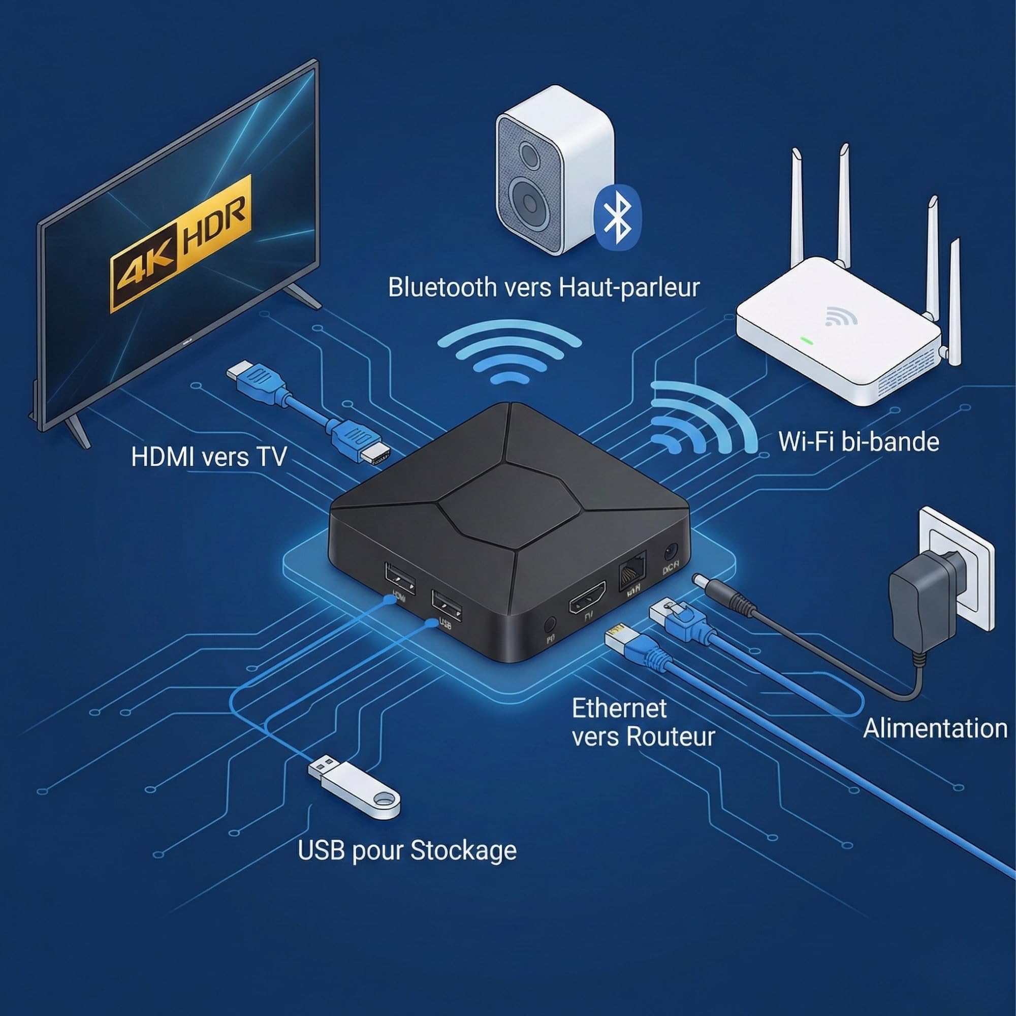 Android TV Box 4K with Chromecast, Smart TV Box Streaming Device, WiFi & Bluetooth, Google Assistant, Netflix Support, Multimedia Player, IPTV Ready, Home Entertainment Solution