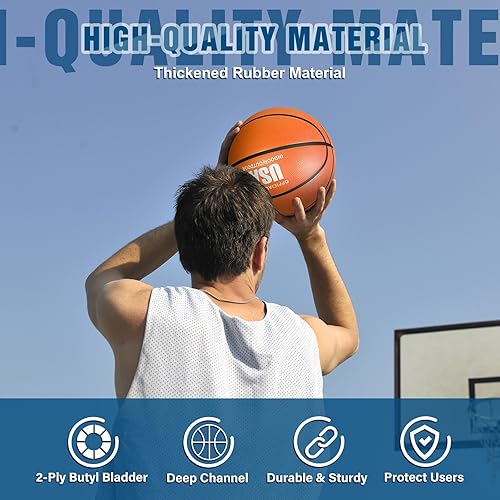 Miniatura 5 de Libima Juego de 12 pelotas de baloncesto de goma de Navidad, tamaño oficial a granel con inflador, bolas de calle multicolor, juego de bolas de