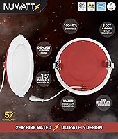 Vista 3 de NUWATT Iluminación empotrable con clasificación de fuego de 2 horas, luces LED de oblea de 6 pulgadas, 2700 K/3000 K/3500 K/4000 K/5000 K