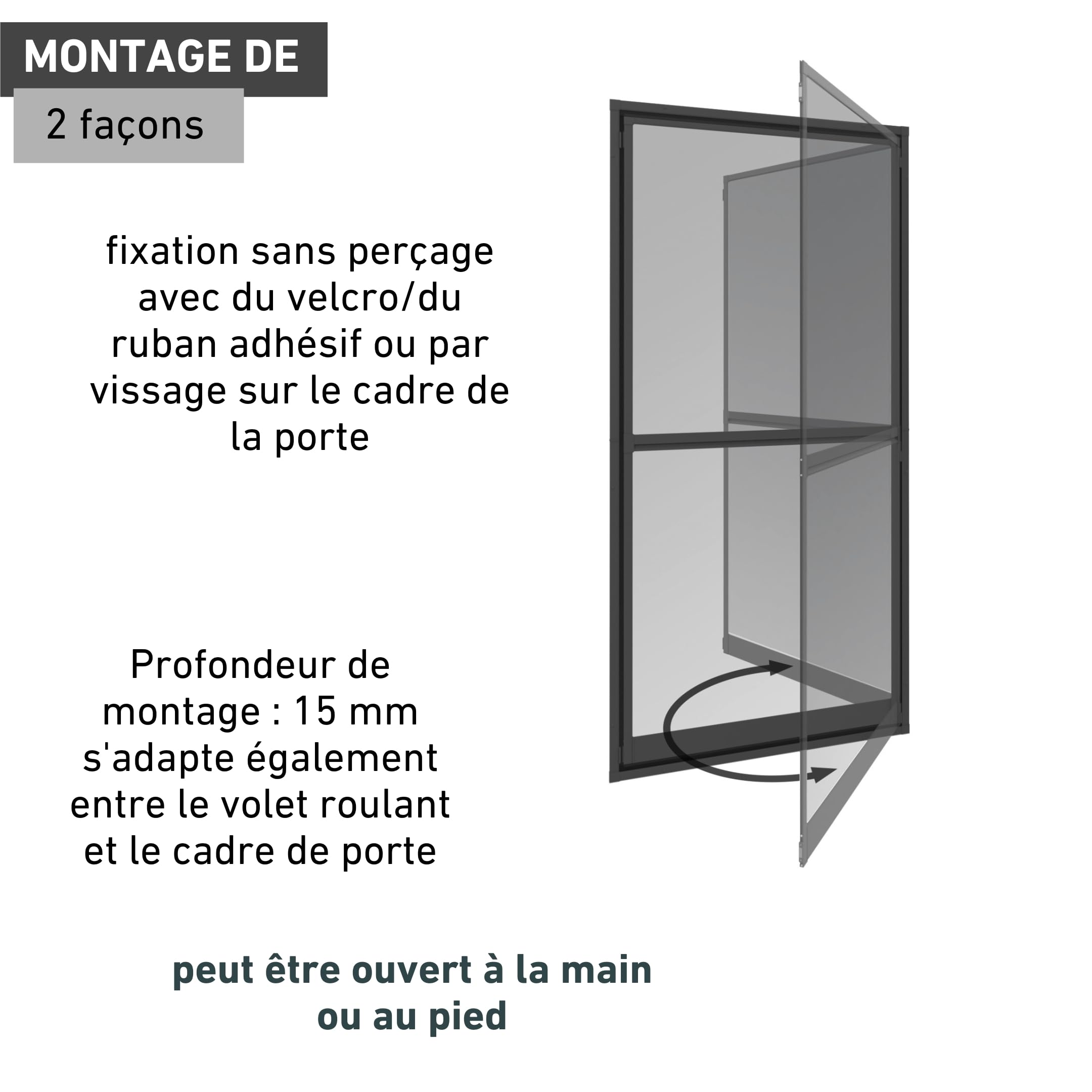Moustiquaire Pour Porte Battante Windhager – L 100 X H 210 Cm – Blanche – Neuf