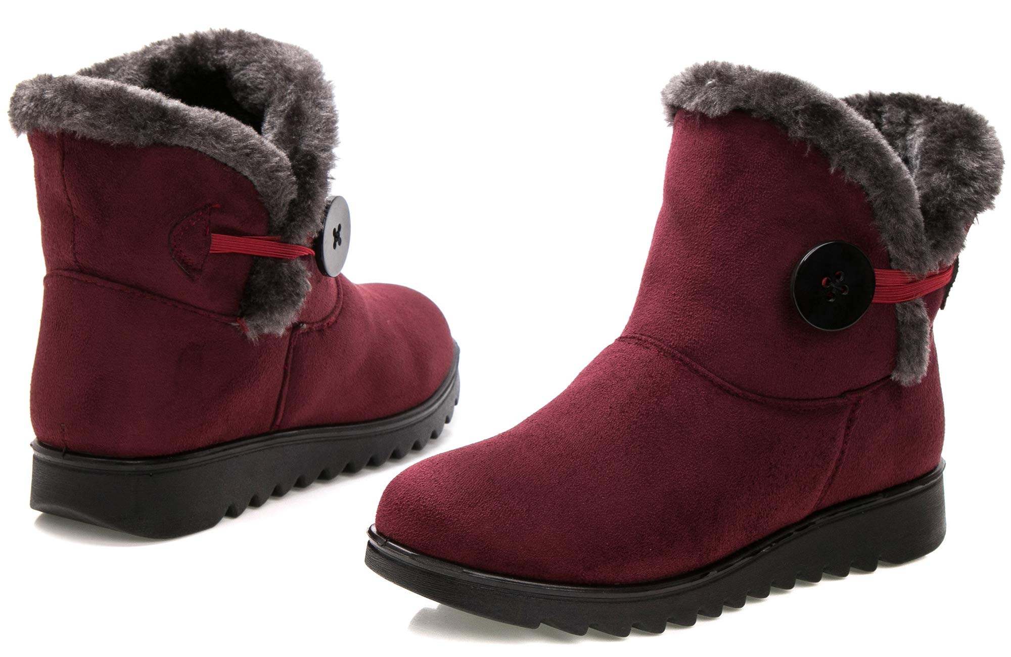 Damskie kozaki zimowe z ciepłą podszewką, buty zimowe zimowe z krótką cholewką, buty 35-42