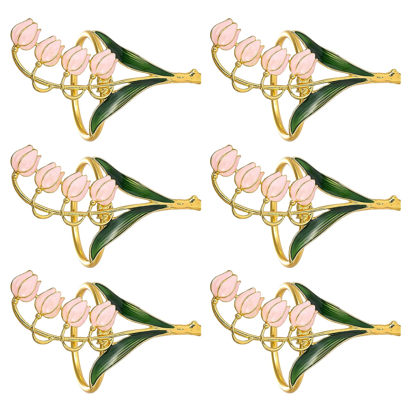 Of 6 Elegant Metal Napkin Rings Delicate Serviette Buckles Tableware Decoration for Dining Parties and Weddings Metal Napkin Circlets