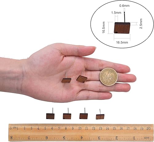 Vista 45 de Airssory 5 pares de aretes ovalados de latón chapado en oro de 18 quilates de 0.689 x 0.512 in para mujer, aretes para hacer joyas