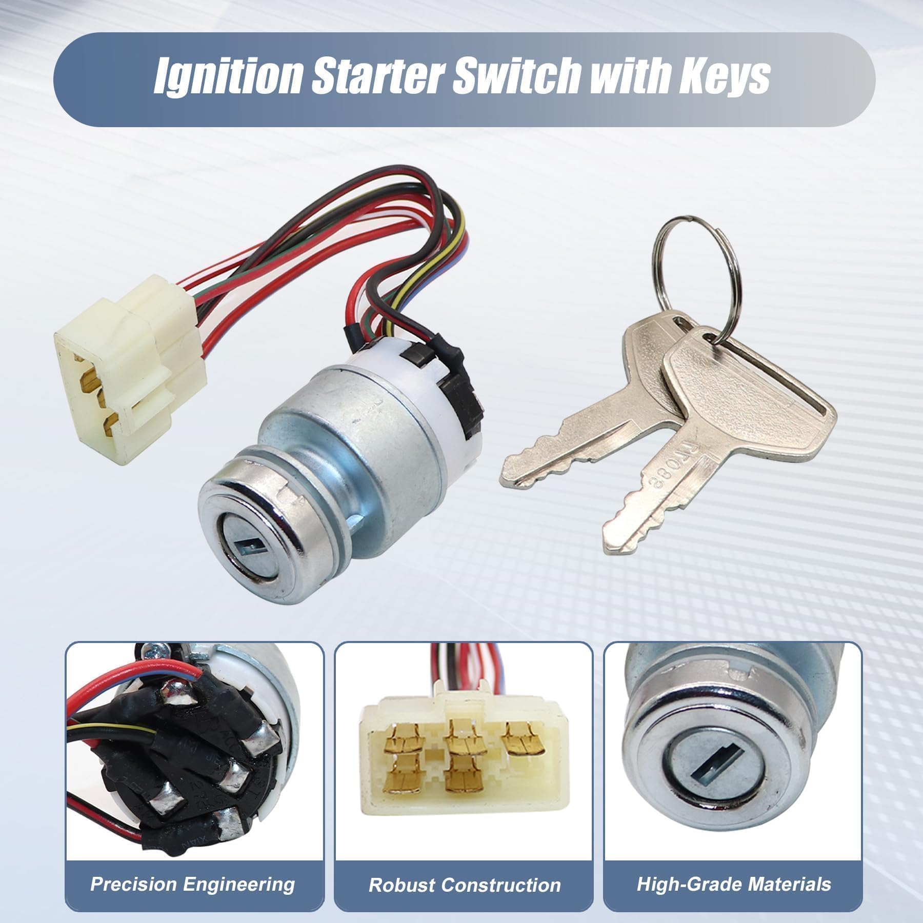 XQSMWF Ignition Starter Switch with Keys Compatible with Kioti CK