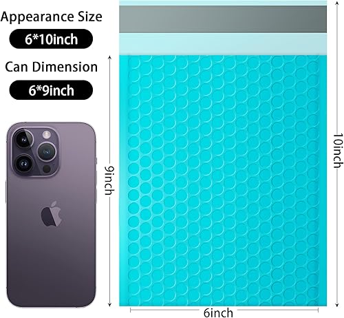 Miniatura 2 de packbabol Sobres de burbujas, sobres acolchados de burbujas de 6 x 9 pulgadas, paquete de 50 sobres de burbujas, opacos, autoadhesivos,