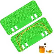 HIMO 2 Pcs Green Honey Uncapping Tank Holder, Spacious Beekeeping Rack Compatible with 5 Gallon Square and Round Buckets, Beekeeping Honeycomb Scraper Tool with Sturdy Support