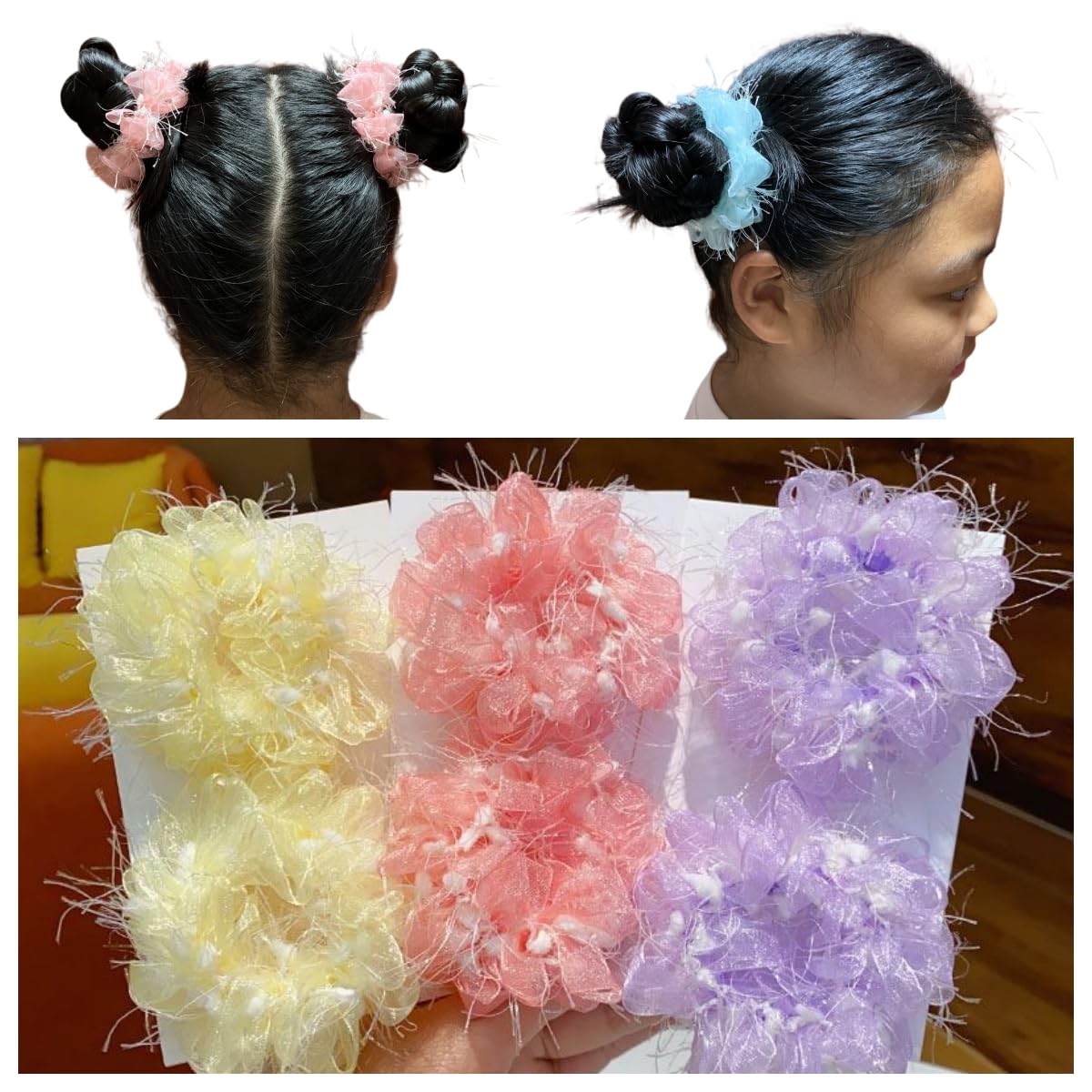 Lemeilleur Hair Scrunchies - Cute Plush Elastic Buns Ties