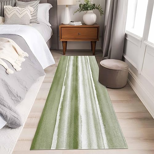 Miniatura 23 de 3x5 Rugs for Bedroom, Blue Stripes Non Slip Living Room Kitchen Bathroom Rugs, Watercolor Retro Ombre Abstract Tie Dye Art Washable Area Rug for