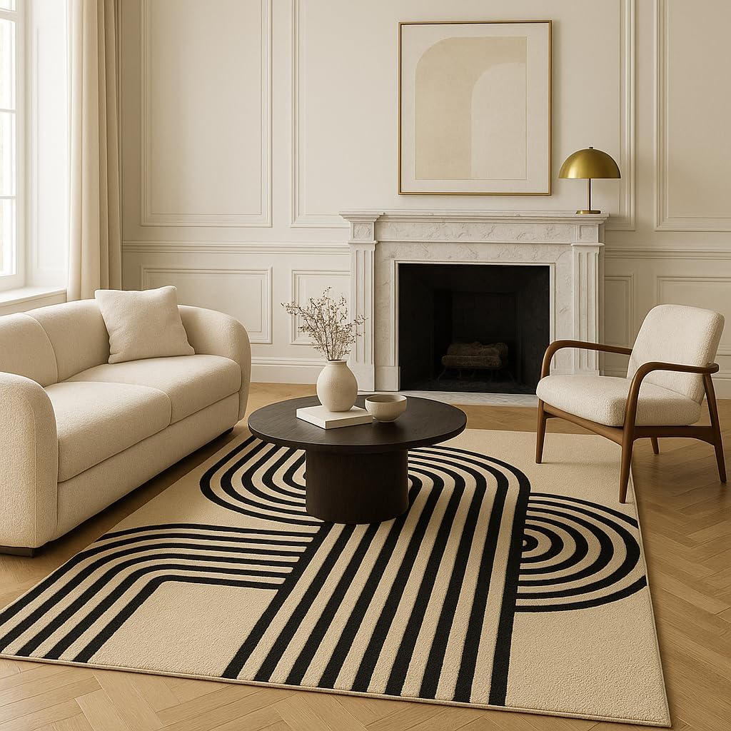 Curved Continuum Hand Tufted Ne Wool Rug Wool Rug
