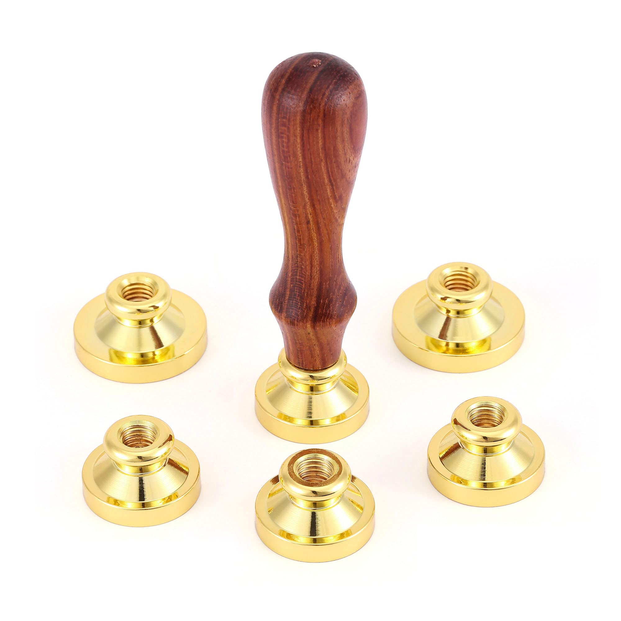 Yoption Juego de 6 sellos de cera, kit de sellos de sirena de cristal oceánico | Mango de madera con cabeza de latón para invitaciones de boda, sellos de sobre, papel de regalo, tarjeta de Navidad