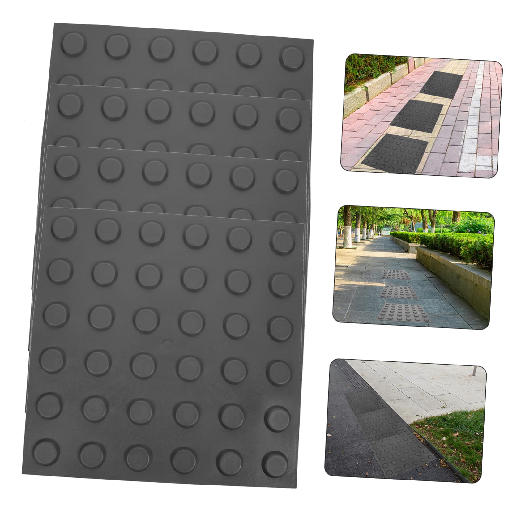 Luxshiny Praktische Pvc Bodenaufkleber für Gehwege 4 Stück und Leicht zu Entfernen für Straßen und Gartenbereiche als Blinde Ziegel