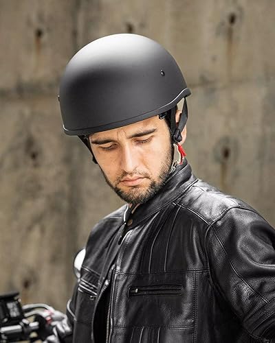 Miniatura 6 de ILM - Casco de motocicleta con protector solar, correa de liberación rápida, media cara, apto para crucero, scooter, DOT aprobado 883V