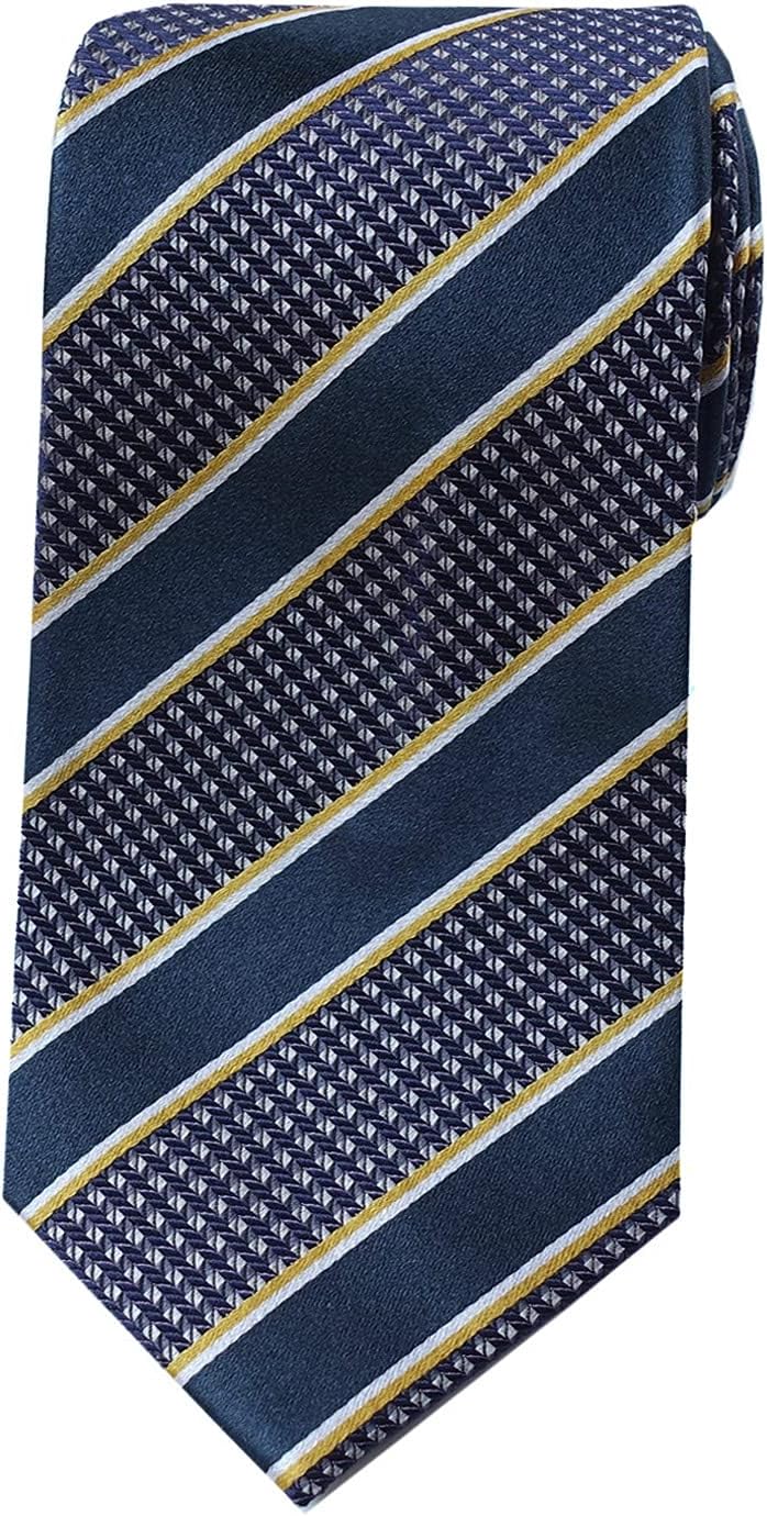 Silk Extra Long Necktie 63" Woven Jacquard Striped XL Tie
