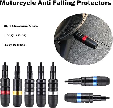 1Pair 8mm Motorcycle Frame Slider Protector Moto Anti Falling Rod Scooter Engine Shatter Crash Frame Slider Protect Stick Bar(Blue)