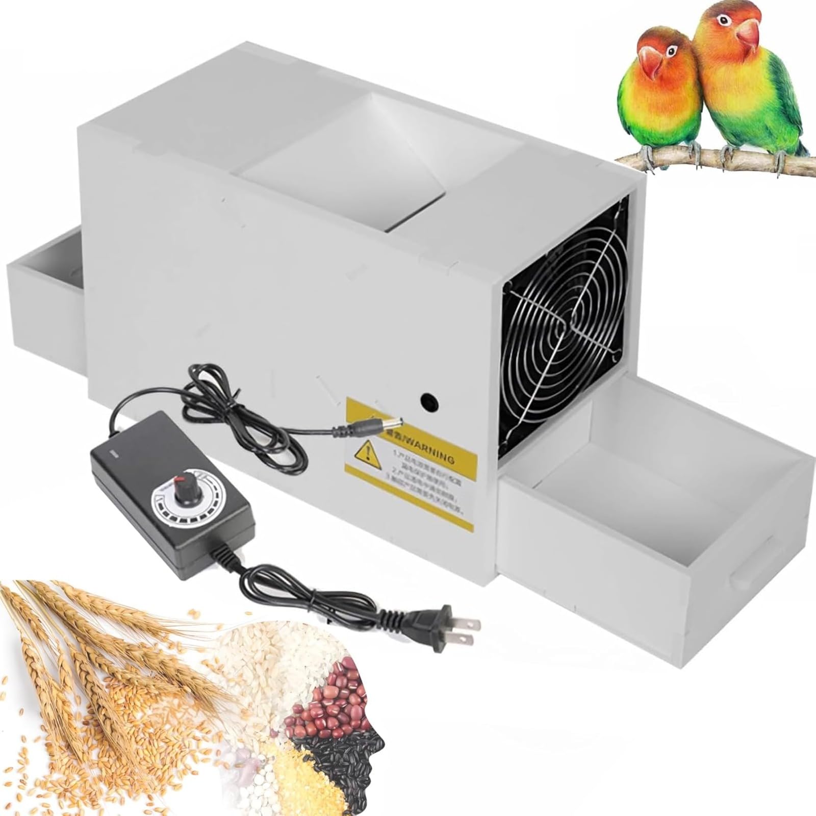 Machine à nettoyer les graines d'oiseaux à ventilation réglable en continu