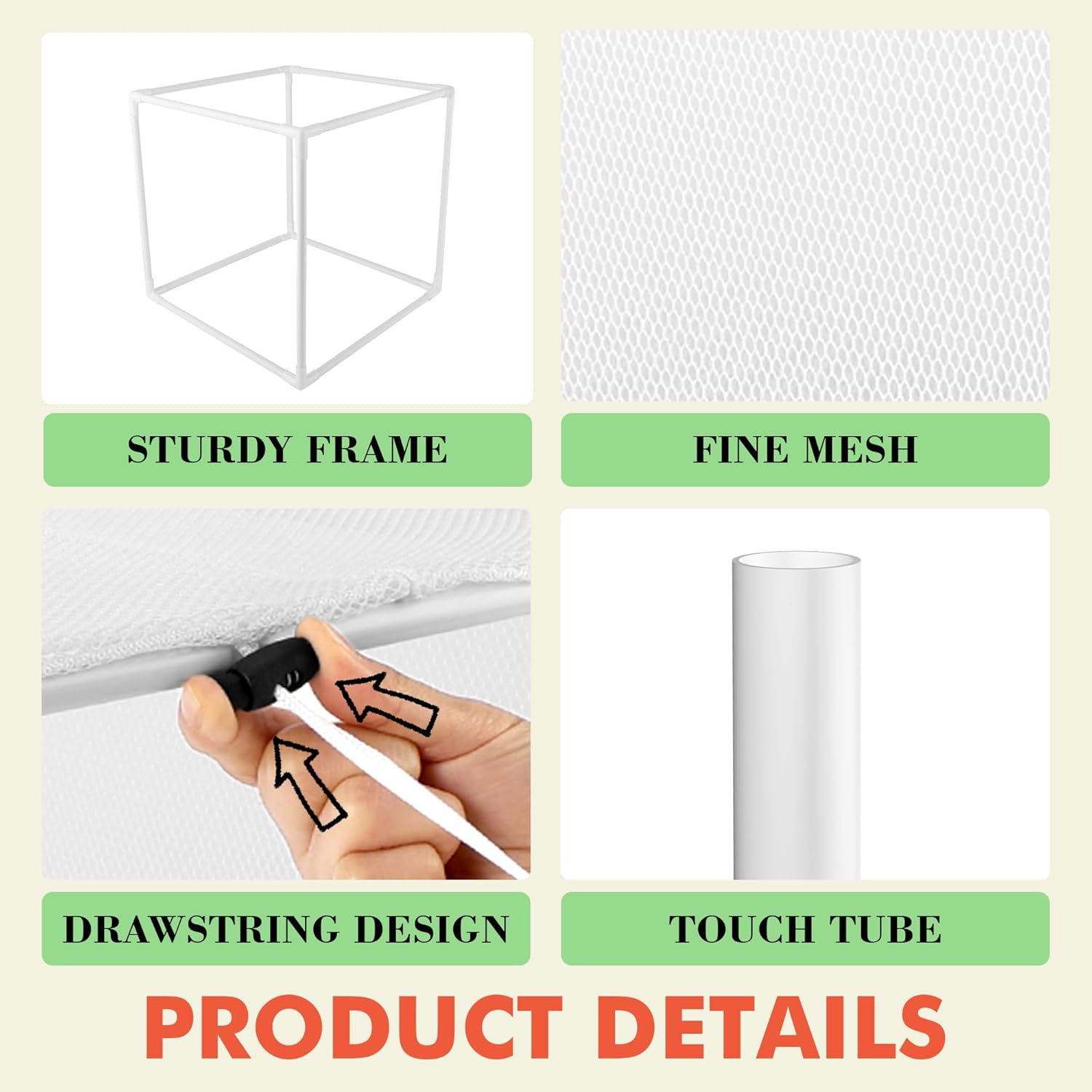 3 Pack Plant Protectors from Animals, 13.8" X 13.8" Detachable Plant Cages for Outdoor Plants with Netting, Square Plant Cages to Keep Animals Out with Ground Stakes (White)