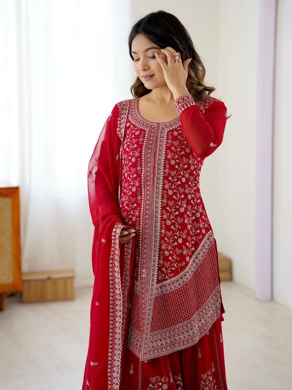 Beautiful Punjabi Style Sharara Suit For Women Ready To Wear Sharara.