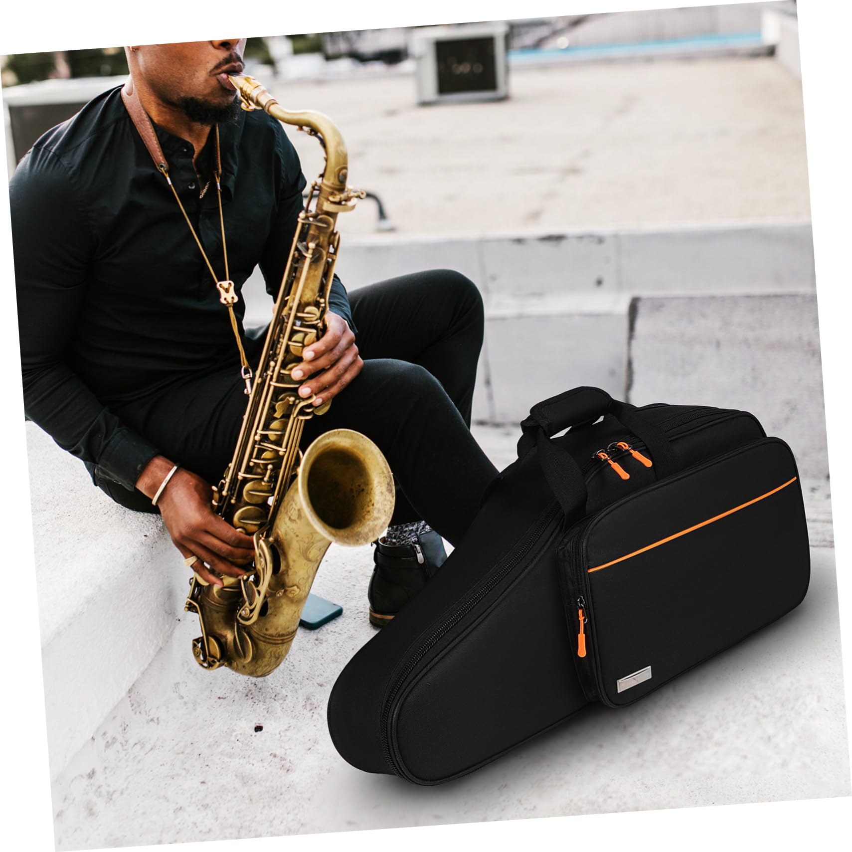 GALPADA Saxophon Rucksack Stoßfester Oxfordstoff Tasche mit Gurten für Altsaxophon Konzert Schule
