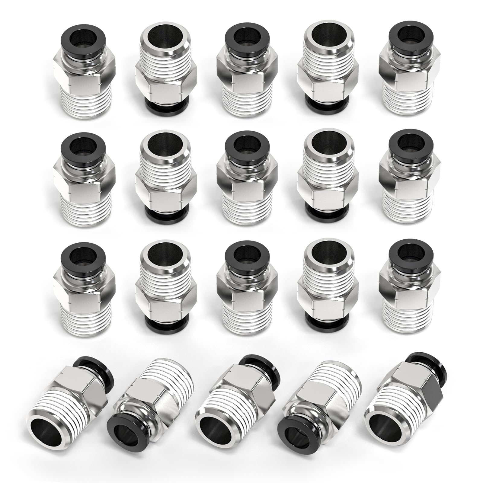 10 piezas azul de 10 mm de diámetro exterior en T de 3 vías empujar para conectar neumáticos accesorios (PE-10) — view 11
