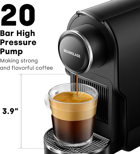 Miniatura 3 de Máquina de cápsulas de café expreso compatible con cápsulas NS Original, cafetera compacta de 20 bar con tanque de agua extraíble para capuchino,