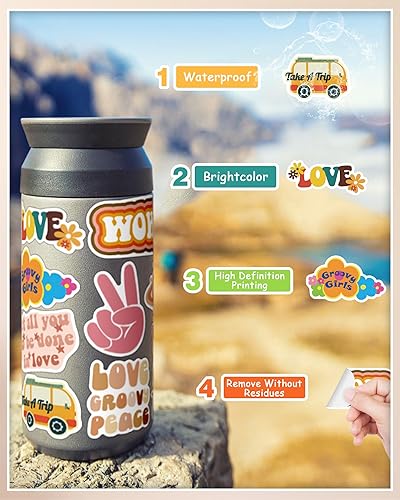 Miniatura 6 de 100 calcomanías inspiradoras vintage, calcomanías estéticas motivacionales retro boho para mujeres, adultos, niños, adolescentes, profesores, lindos